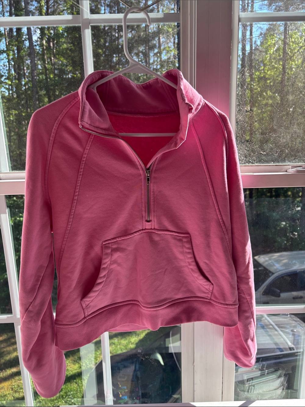 Women's Pink Half-Zip Pullover Sweatshirt only worn once